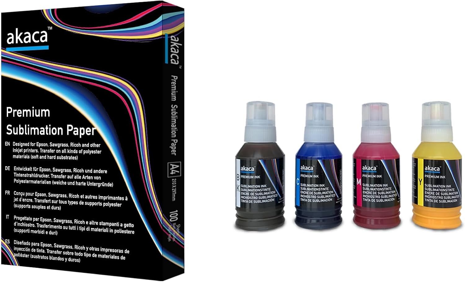 Encre abaca+100feuilles de sublimation