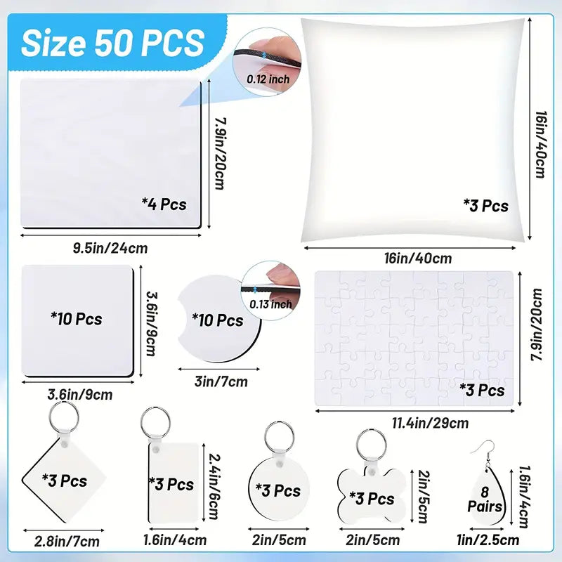 50 PAS Ensemble Vierge De Sublimation