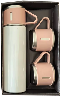 Set Bouteille Isotherme + 3 Tasses en Acier Inoxydable – Cadeau d'Affaires