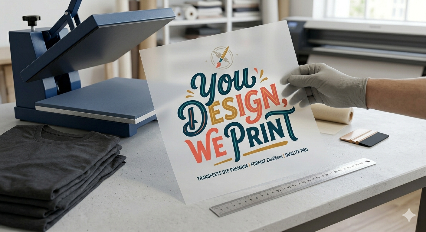 Transfert DTF Haute Qualité - Format petit /Moyen