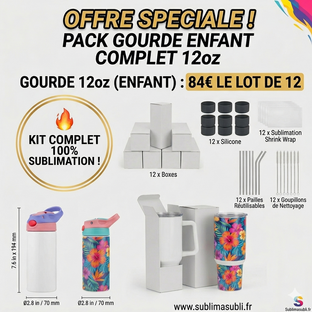 Gobelet à Sublimation Vierge 12PCs