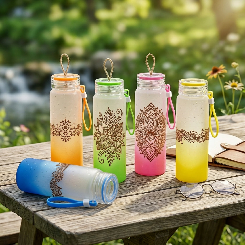 Bouteille en Verre Givré Dégradé pour Sublimation – 550ml – Support Vierge