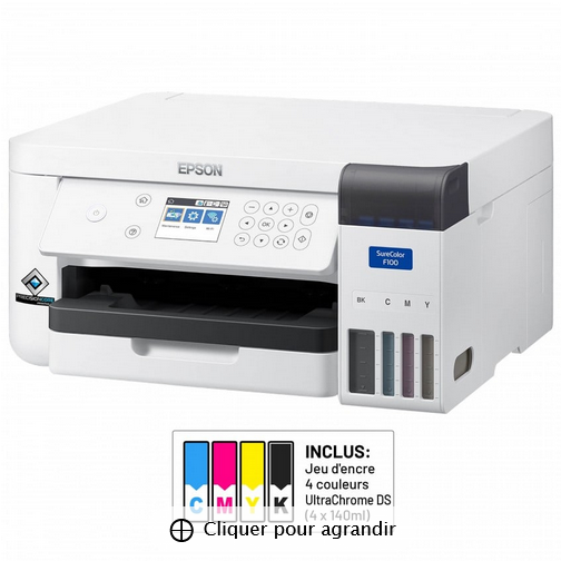 ESSON - Imprimante sublimation A4 Survoler SC-F100 + 1 jeu d'encre — pour transfert+ feuille