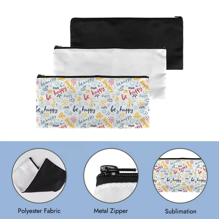 Grande Trousse de Sublimation XXL (35 x 15,5 cm) – Polyester Premium & Zip Métal – Vierge