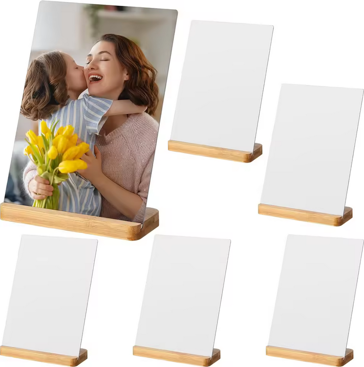 Panneau Photo en Aluminium HD Vierge pour Sublimation – Base en Bambou Naturel  vendu en lot