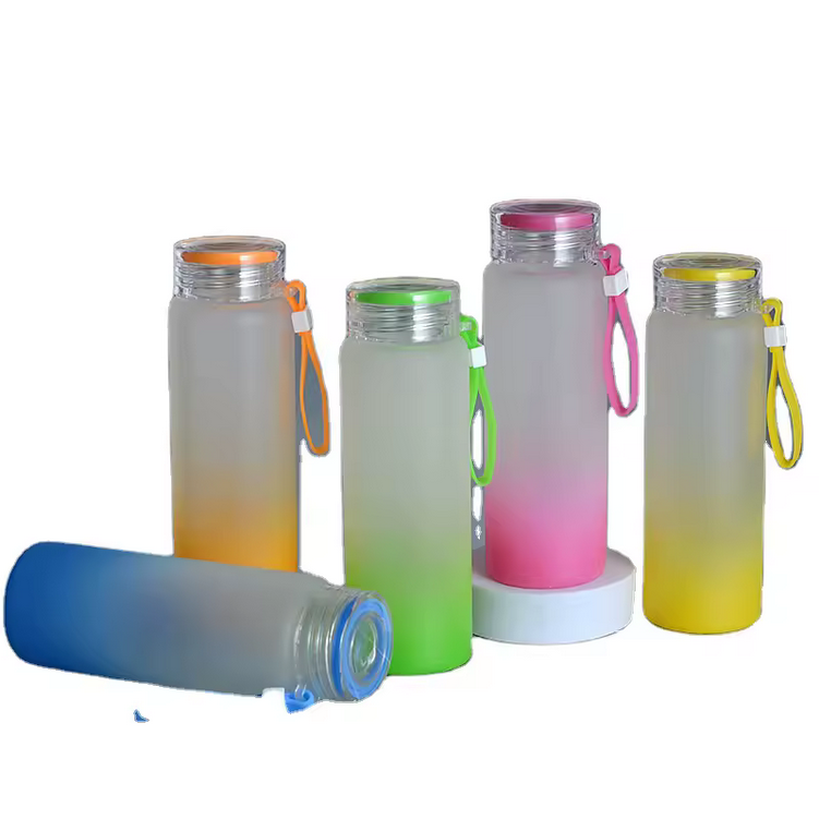 Bouteille en Verre Givré Dégradé pour Sublimation – 550ml – Support Vierge