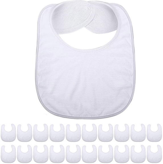 Bavoir Bébé Blanc pour Sublimation - Tissu Premium Lavable vierge