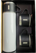 Set Bouteille Isotherme + 3 Tasses en Acier Inoxydable – Cadeau d'Affaires