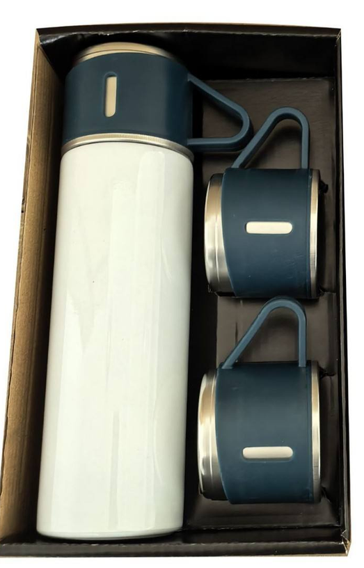 Set Bouteille Isotherme + 3 Tasses en Acier Inoxydable – Cadeau d'Affaires