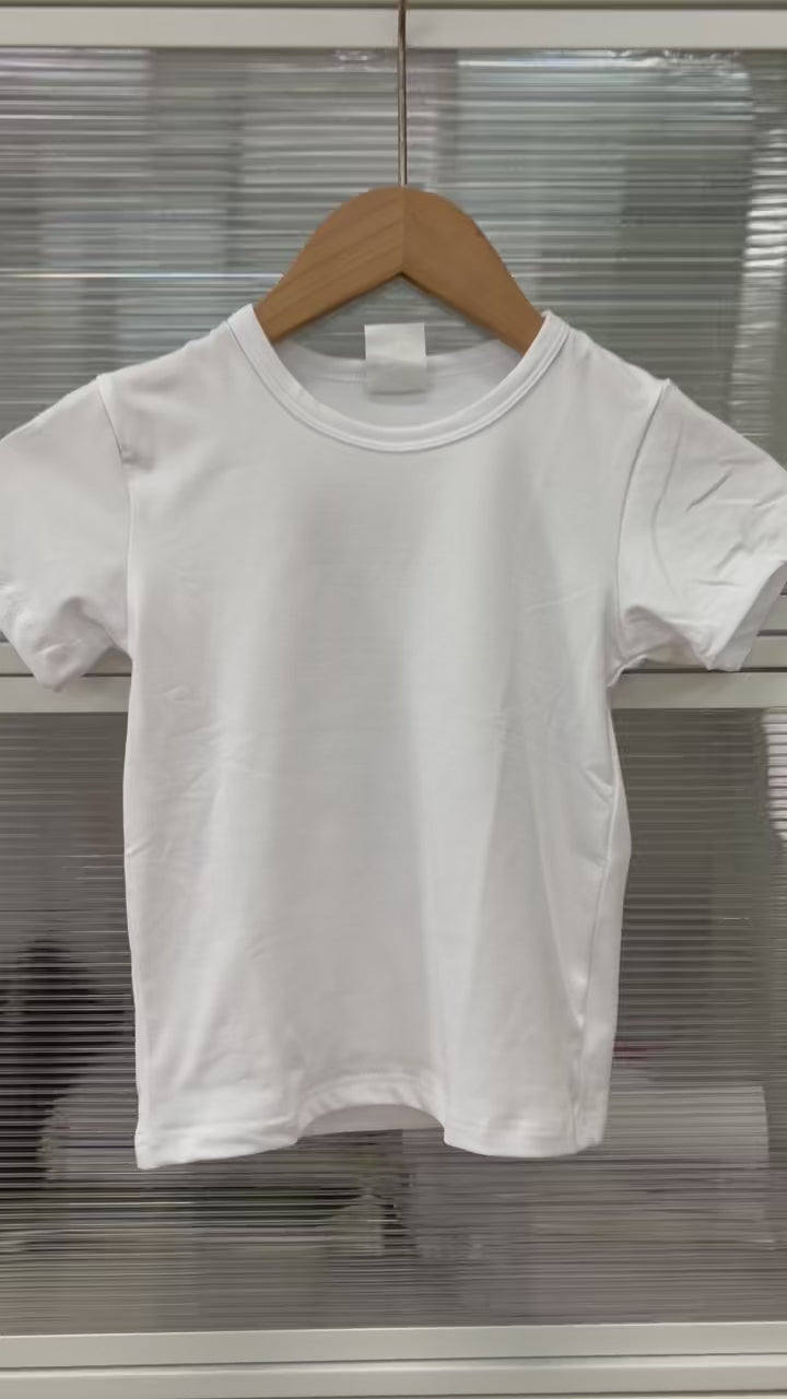 Lot de 5 T-shirts Enfant Vierge – Polyester HD 180g – Spécial Sublimation & Transfert