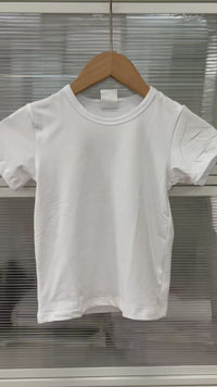 Lot de 5 T-shirts Enfant Vierge – Polyester HD 180g – Spécial Sublimation & Transfert