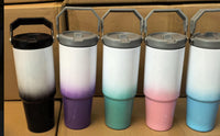 Tasse Isotherme en Acier Inoxydable 30oz avec Couvercle de Transport - Dégradé Prêt pour Sublimation