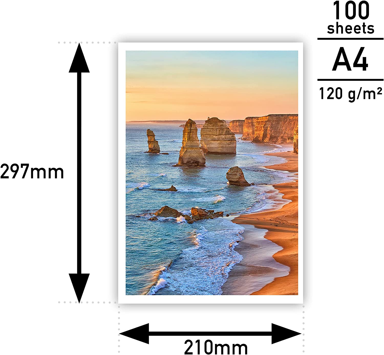 Papier de sublimation SUBLIMABLE A4, à210x297 mm, 100 feuilles, 125 g/m², Papier Transferts pour les imprimantes à sublimation Essor, Raygrass, Rico