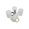 Tasse en verre dépoli coloré